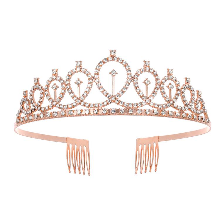 WM-02 Corona di Updo di cerimonia nuziale della festa di compleanno del diamante di cristallo, Silver, Gold, Rose Gold, AB Diamond, Gold Queen, AB Silver Queen, Silver Queen, Rose Gold Queen, Golden Queen, Silver Girl, AB Gold Girl, Gold Girl          ...