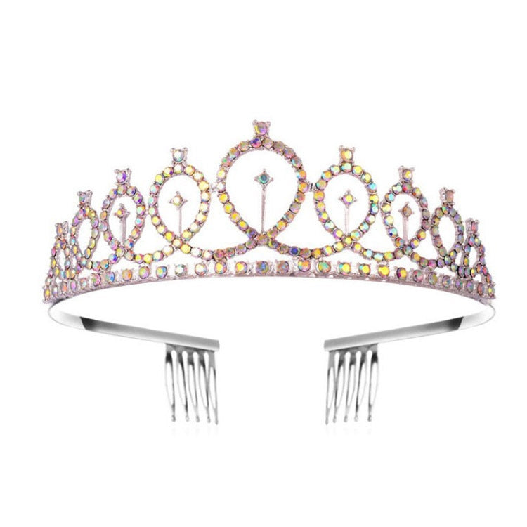 WM-02 Corona di Updo di cerimonia nuziale della festa di compleanno del diamante di cristallo, Silver, Gold, Rose Gold, AB Diamond, Gold Queen, AB Silver Queen, Silver Queen, Rose Gold Queen, Golden Queen, Silver Girl, AB Gold Girl, Gold Girl          ...