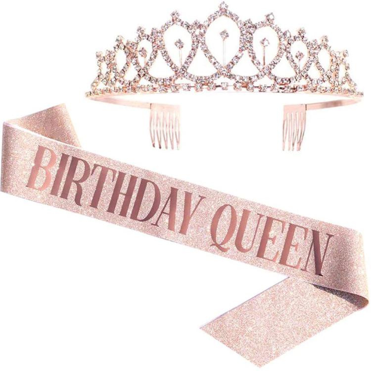 Corona decorativa con strass per cerimonie 12x3,7 cm