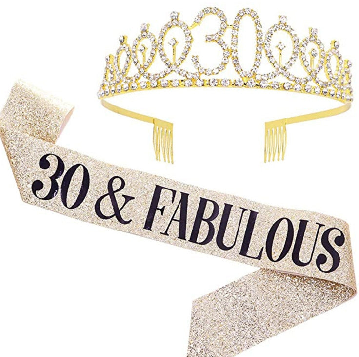 Corona decorativa con strass per cerimonie 12x3,7 cm