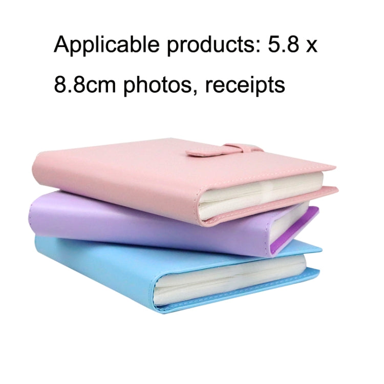 2PCS CAIUL Album fotografico in pelle PU da 3 pollici Fotografia digitale Collezione fotografica Libro commemorativo, Cherry Pink, Clove Purple, Qingkong Blue