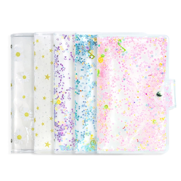 2PCS CAIUL Album fotografico in PVC da 3 pollici Raccolta di grande capacità Libro commemorativo, Purple Stream Sand, Pink Stream Sand, Blue Stream Sand, Golden Stars, Cute Daisy