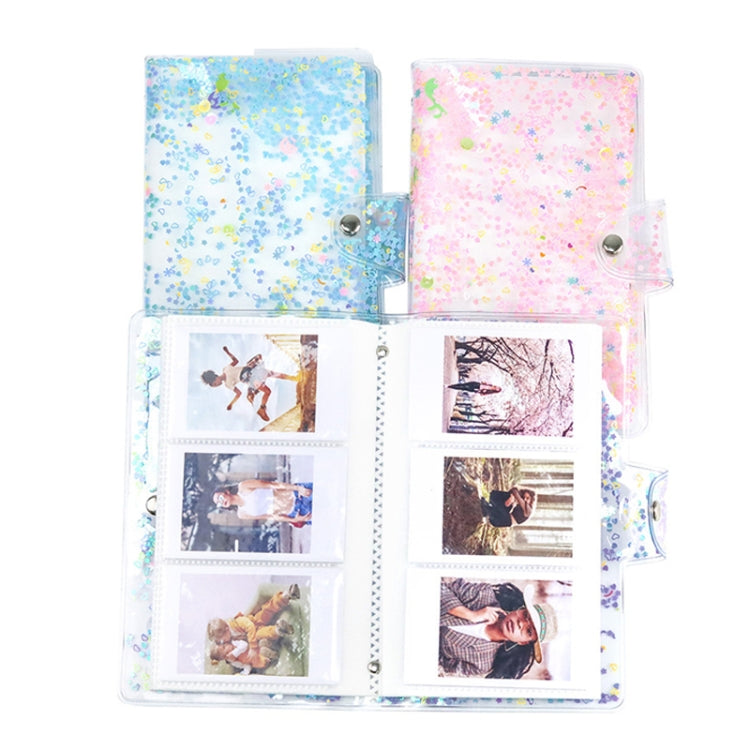 2PCS CAIUL Album fotografico in PVC da 3 pollici Raccolta di grande capacità Libro commemorativo, Purple Stream Sand, Pink Stream Sand, Blue Stream Sand, Golden Stars, Cute Daisy