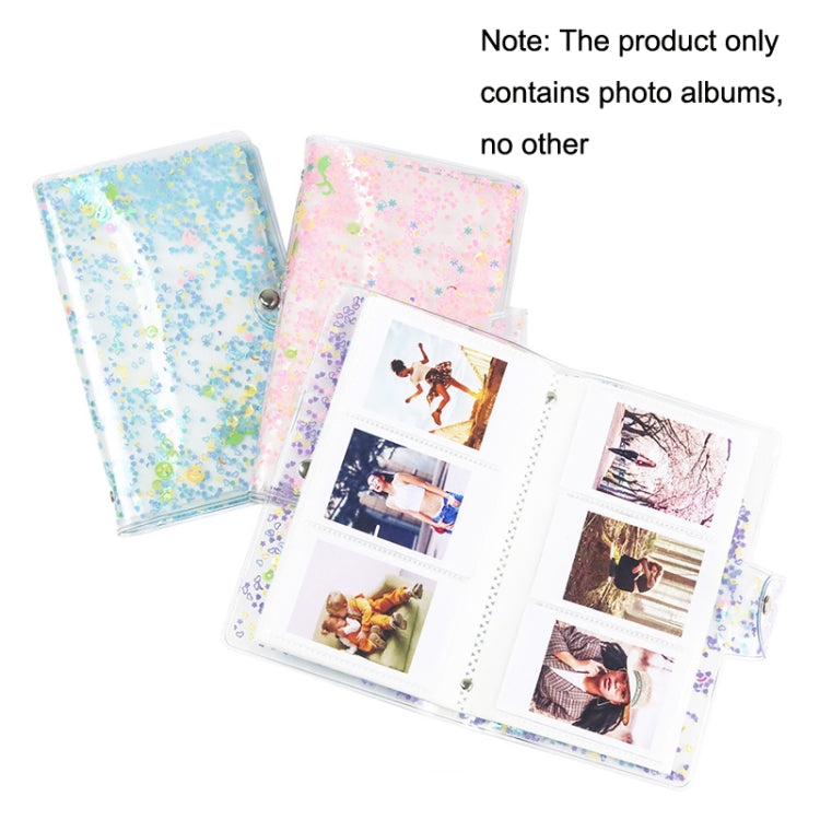 2PCS CAIUL Album fotografico in PVC da 3 pollici Raccolta di grande capacità Libro commemorativo, Purple Stream Sand, Pink Stream Sand, Blue Stream Sand, Golden Stars, Cute Daisy