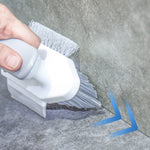 Spazzola per la pulizia delle fessure degli angoli del pavimento del bagno, White Gray, Yellow Green