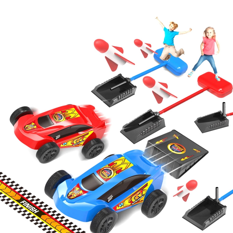 Pedal Catapult Launch Aerodynamic Car Genitore-figlio Corsa competitiva all'aperto, Red, Red + Blue Car, Blue, Blue + Red Car