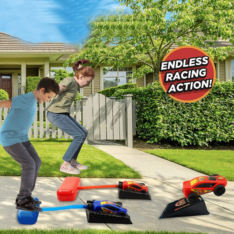 Pedal Catapult Launch Aerodynamic Car Genitore-figlio Corsa competitiva all'aperto, Red, Red + Blue Car, Blue, Blue + Red Car