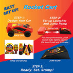 Pedal Catapult Launch Aerodynamic Car Genitore-figlio Corsa competitiva all'aperto, Red, Red + Blue Car, Blue, Blue + Red Car