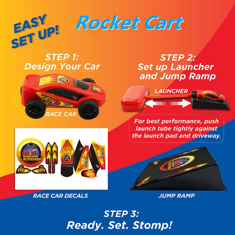 Pedal Catapult Launch Aerodynamic Car Genitore-figlio Corsa competitiva all'aperto, Red, Red + Blue Car, Blue, Blue + Red Car