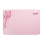Tappetino da disegno per bambini in silicone Tavolozze di colori lavabili e lavabili, Blue, Pink