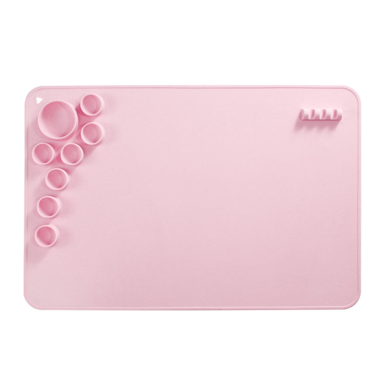 Tappetino da disegno per bambini in silicone Tavolozze di colori lavabili e lavabili, Blue, Pink