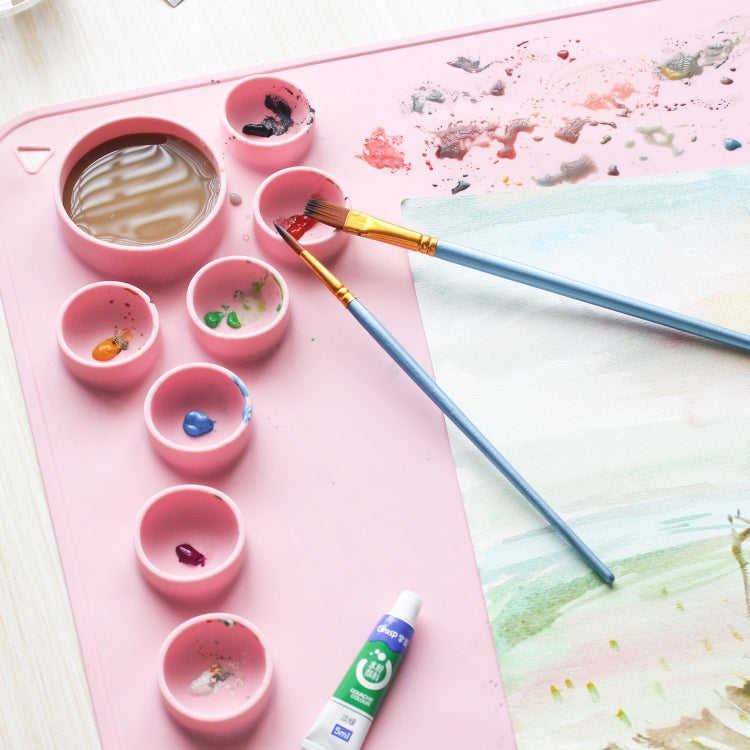 Tappetino da disegno per bambini in silicone Tavolozze di colori lavabili e lavabili, Blue, Pink