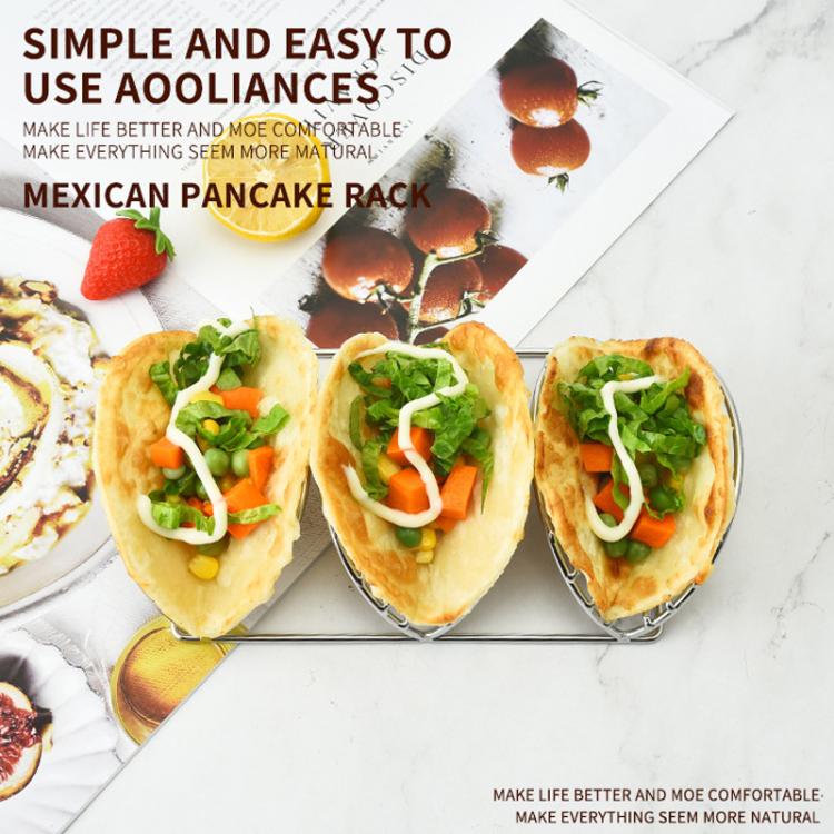 Supporto per pancake, crêpe, tortillas di mais in acciaio inox 304 a forma di V, Single Layer, 2 Layers, 3 Layers