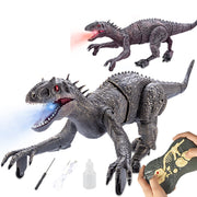 Giocattolo modello di dinosauro meccanico di simulazione di tirannosauro telecomandato senza fili 2.4G, Gray, Red