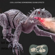 Giocattolo modello di dinosauro meccanico di simulazione di tirannosauro telecomandato senza fili 2.4G, Gray, Red