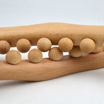 Bastone da massaggio in legno di faggio con otto perline Bastone per dragaggio meridiano, 53cm 8 Beads