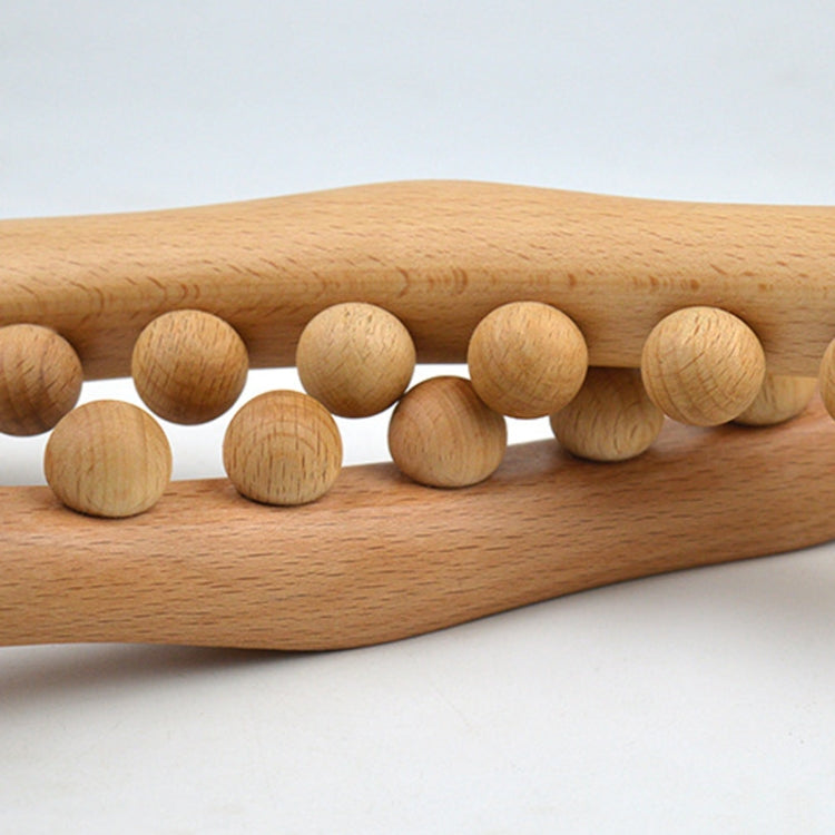 Bastone da massaggio in legno di faggio con otto perline Bastone per dragaggio meridiano, 53cm 8 Beads