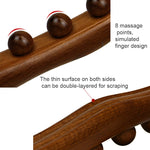 Bastone da massaggio carbonizzato in legno di faggio a otto sfere Bastone raschiante per tendine rotante, Carbonized  53cm 8 Beads