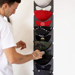 Espositore per berretto da baseball in feltro da 2 pezzi Borsa da appendere in tessuto non tessuto, stile:, 14 Grids Double Row 3mm, 7 Grids Single Row 3mm