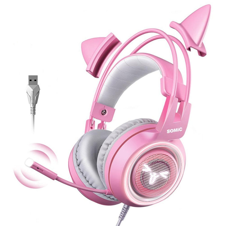SOMIC G951PINK Cuffie da gioco E-Sports con ancoraggio a 7.1 canali montate sulla testa Grano, SOMIC G951PINK