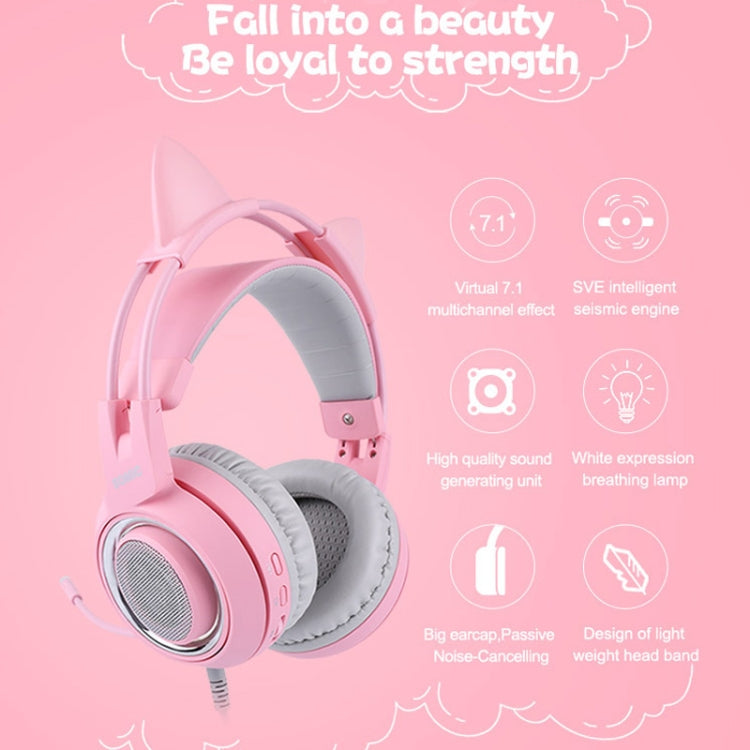 SOMIC G951PINK Cuffie da gioco E-Sports con ancoraggio a 7.1 canali montate sulla testa Grano, SOMIC G951PINK