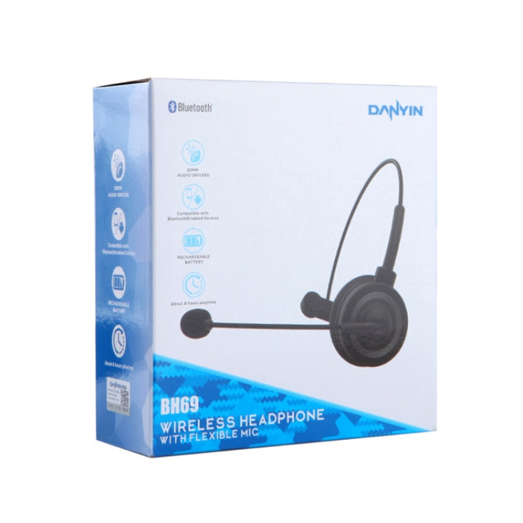 DANYIN BH69 Auricolare Bluetooth unilaterale Business Talk Servizio clienti Wireless Voice Wheat, BH69 Black