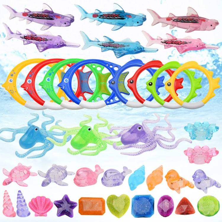 Giocattoli da piscina per immersioni Giocattoli estivi per bambini, 4PCS Torpedo, 5PCS Diving Stick, 3PCS Octopus, 4PCS Hard Ring, 4PCS Soft Ring, 3PCS Small Seaweed, 3PCS Big Seaweed, 8PCS Small Stones (large), 8PCS Big Stones (small), 4PCS Sea Horses...