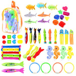 Giocattoli da piscina per immersioni Giocattoli estivi per bambini, 4PCS Torpedo, 5PCS Diving Stick, 3PCS Octopus, 4PCS Hard Ring, 4PCS Soft Ring, 3PCS Small Seaweed, 3PCS Big Seaweed, 8PCS Small Stones (large), 8PCS Big Stones (small), 4PCS Sea Horses...