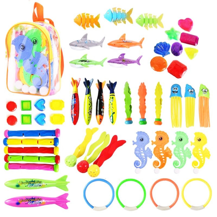 Giocattoli da piscina per immersioni Giocattoli estivi per bambini, 4PCS Torpedo, 5PCS Diving Stick, 3PCS Octopus, 4PCS Hard Ring, 4PCS Soft Ring, 3PCS Small Seaweed, 3PCS Big Seaweed, 8PCS Small Stones (large), 8PCS Big Stones (small), 4PCS Sea Horses...