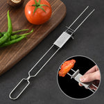 2 pezzi in acciaio inox semiautomatico a doppia testa forchetta per barbecue all'aperto, 2 PCS BBQ Tool