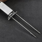 2 pezzi in acciaio inox semiautomatico a doppia testa forchetta per barbecue all'aperto, 2 PCS BBQ Tool