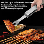Set 3 in 1 di pinze, coltello e forchetta in acciaio inossidabile, pieghevole e portatile, per barbecue.