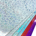 Grafica fai-da-te in vinile autoadesivo sfumato per la decorazione della decalcomania della finestra di casa, White Leopard Print 30.5cm x 50cm, White Leopard Print 30.5cm x 100cm, Blue Leopard Print 30.5cm x 50cm, Blue Leopard Print 30.5cm x 100cm    ...