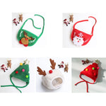 Forniture per medicazione festiva saliva cappello natalizio per animali domestici, Bibs Green, Bibs Red, Green Hat S, Green Hat L, White Hat S, White Hat L, Red Hat S, Red Hat L