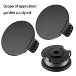 2PCS GK04 Cordless Weeder Lawn Mower Spool Cover per Greenworks, Green, Black