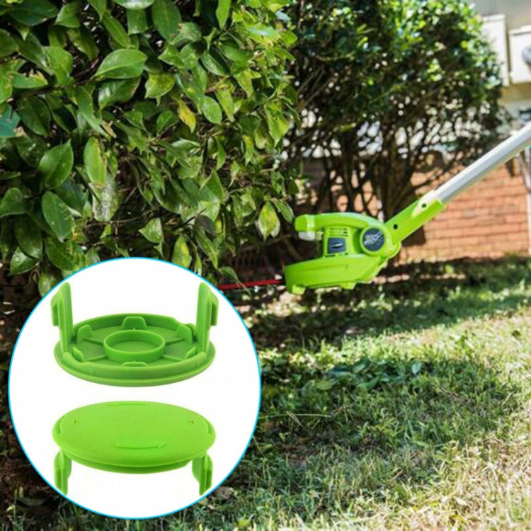 2PCS GK04 Cordless Weeder Lawn Mower Spool Cover per Greenworks, Green, Black
