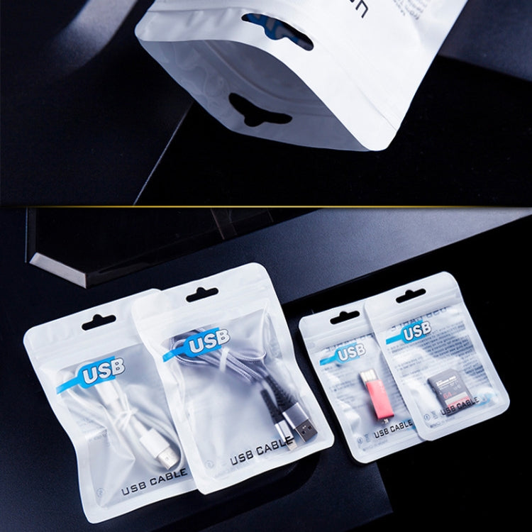 100 PCS Sacchetto per imballaggio cavo USB Borsa per cavo dati Borsa a chiusura lampo, 7.5 x 12cm, 10.5 x 15 cm