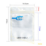 100 PCS Sacchetto per imballaggio cavo USB Borsa per cavo dati Borsa a chiusura lampo, 7.5 x 12cm, 10.5 x 15 cm