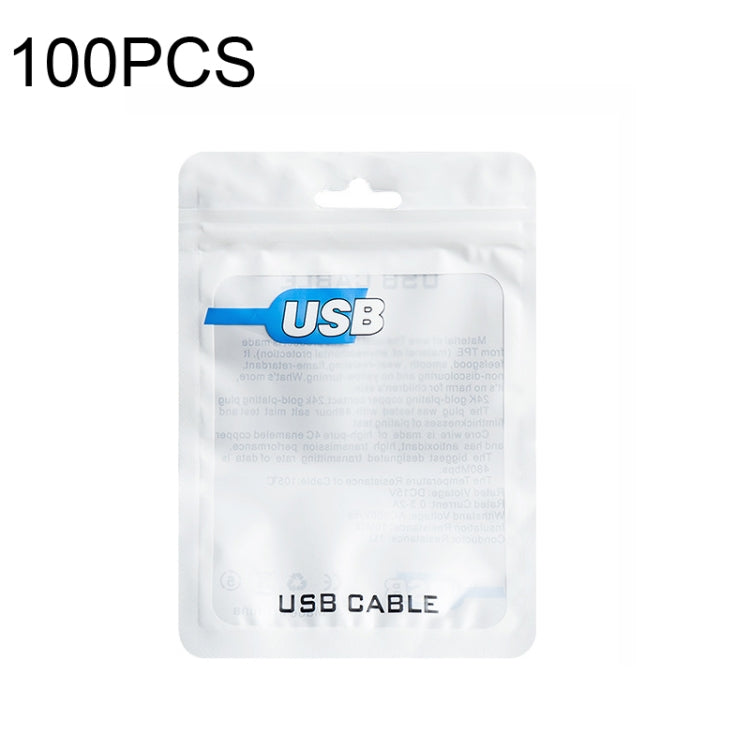 100 PCS Sacchetto per imballaggio cavo USB Borsa per cavo dati Borsa a chiusura lampo, 7.5 x 12cm, 10.5 x 15 cm