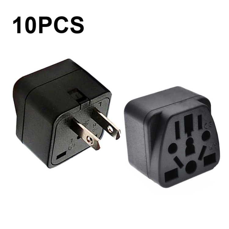 10 PCS WY-6 10A 250V Spina di conversione USA porosa, WY-6 Black