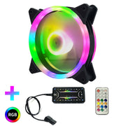 Computer CPU RGB radiatore luminoso, 1 Fan+Remote Control, 2 Fans+Remote Control, 3 Fans+Remote Control, 4 Fans+Remote Control, 5 Fans+Remote Control, 6 Fans+Remote Control, 7 Fans+Remote Control, 8 Fans+Remote Control