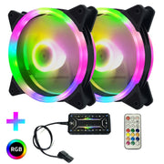 Computer CPU RGB radiatore luminoso, 1 Fan+Remote Control, 2 Fans+Remote Control, 3 Fans+Remote Control, 4 Fans+Remote Control, 5 Fans+Remote Control, 6 Fans+Remote Control, 7 Fans+Remote Control, 8 Fans+Remote Control