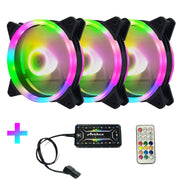 Computer CPU RGB radiatore luminoso, 1 Fan+Remote Control, 2 Fans+Remote Control, 3 Fans+Remote Control, 4 Fans+Remote Control, 5 Fans+Remote Control, 6 Fans+Remote Control, 7 Fans+Remote Control, 8 Fans+Remote Control