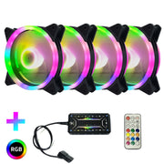 Computer CPU RGB radiatore luminoso, 1 Fan+Remote Control, 2 Fans+Remote Control, 3 Fans+Remote Control, 4 Fans+Remote Control, 5 Fans+Remote Control, 6 Fans+Remote Control, 7 Fans+Remote Control, 8 Fans+Remote Control