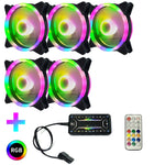 Computer CPU RGB radiatore luminoso, 1 Fan+Remote Control, 2 Fans+Remote Control, 3 Fans+Remote Control, 4 Fans+Remote Control, 5 Fans+Remote Control, 6 Fans+Remote Control, 7 Fans+Remote Control, 8 Fans+Remote Control