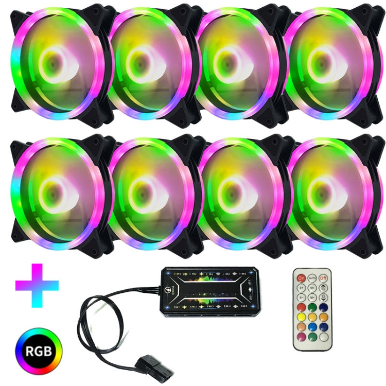Computer CPU RGB radiatore luminoso, 1 Fan+Remote Control, 2 Fans+Remote Control, 3 Fans+Remote Control, 4 Fans+Remote Control, 5 Fans+Remote Control, 6 Fans+Remote Control, 7 Fans+Remote Control, 8 Fans+Remote Control