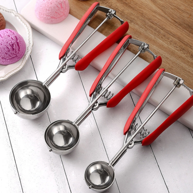 Paletta per gelato con manico in silicone in acciaio inossidabile 304, diametro, 4cm, 5cm, 6cm