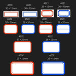 2 buste autoadesive con etichette adesive scritte a mano, 4608 Red 50x28mm, 4608 Blue 50x28mm, 4621 Red 26x15mm, 4621 Blue 26x15mm, 4622 Red 28x20mm, 4622 Blue 28x20mm, 4623 Red 28x20mm, 4623 Blue 28x20mm, 4625 Red 37x25mm, 4625 Blue 37x25mm           ...