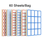 2 buste autoadesive con etichette adesive scritte a mano, 4608 Red 50x28mm, 4608 Blue 50x28mm, 4621 Red 26x15mm, 4621 Blue 26x15mm, 4622 Red 28x20mm, 4622 Blue 28x20mm, 4623 Red 28x20mm, 4623 Blue 28x20mm, 4625 Red 37x25mm, 4625 Blue 37x25mm           ...