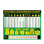 2 PCS Tabella di conversione della ricetta del condimento da cucina Adesivo magnetico impermeabile